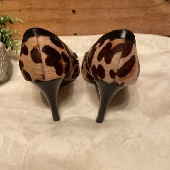 Zara leopard animal print calf hair pumps shoes size 7 - Picture 5 of 8